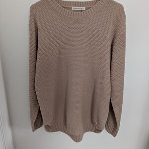 Zenana Outfitters Beige Crewneck Knit Sweater - Women's